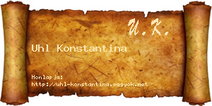Uhl Konstantina névjegykártya